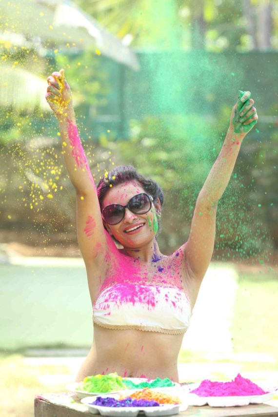 Kesariee Playing Holi In A Gorgeous White Dress